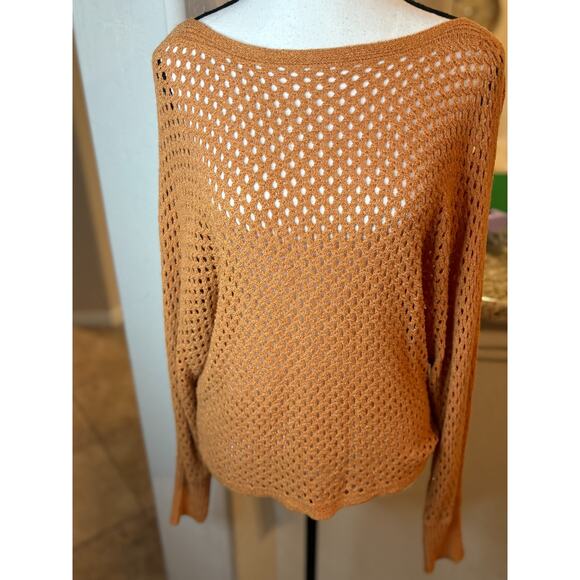 Express Open Stitch Dolman Sweater ORANGE Size M 4-10 - Picture 1 of 5